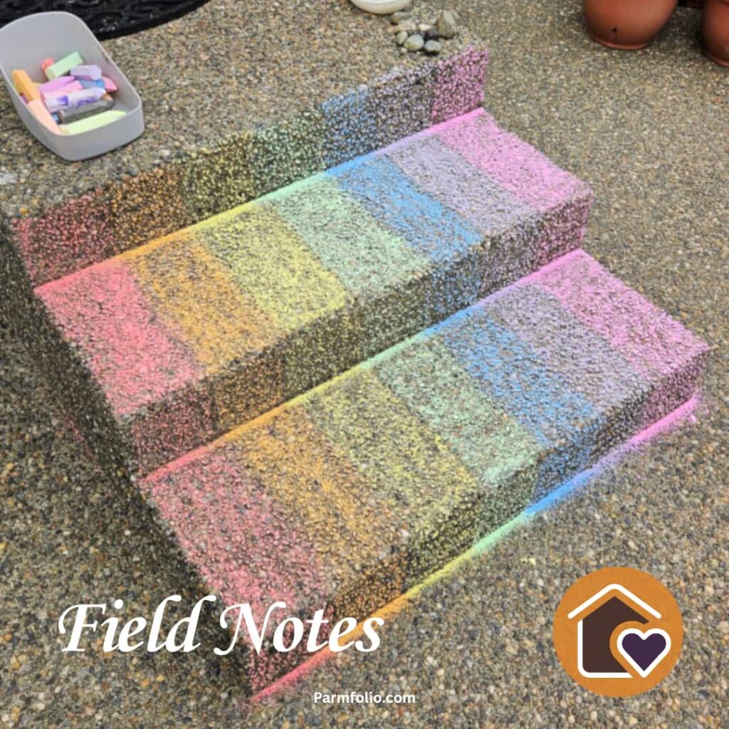 Rainbow Steps Sidewalk Chalk Art